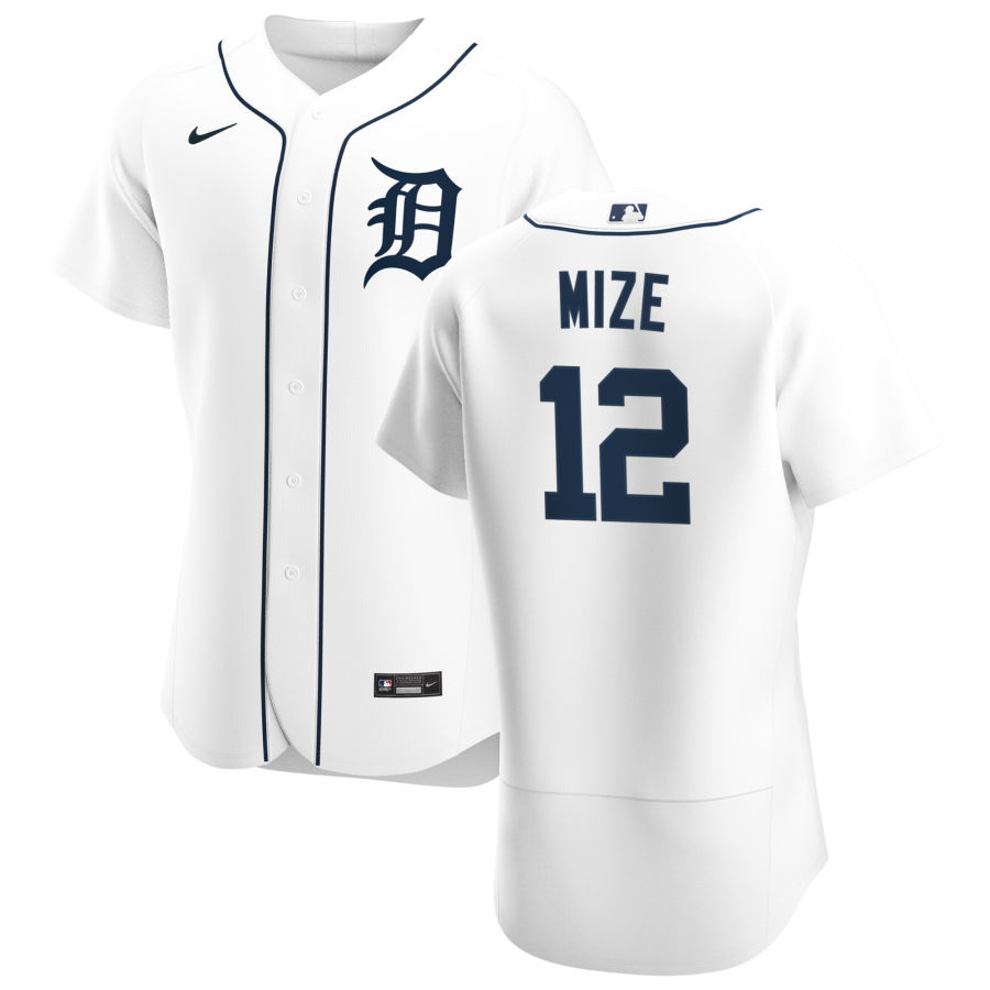 Detroit Tigers #12 Casey Mize Men Nike White Home 2020 Authentic Player MLB Jersey